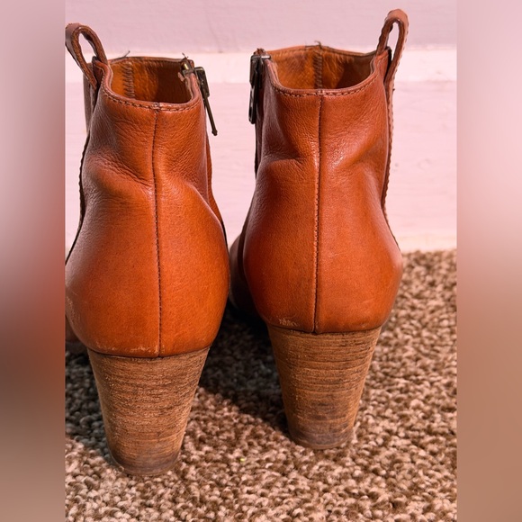 Madewell Billie Boots genuine leather stacked heel coffee Size 6.5 - Picture 3 of 11